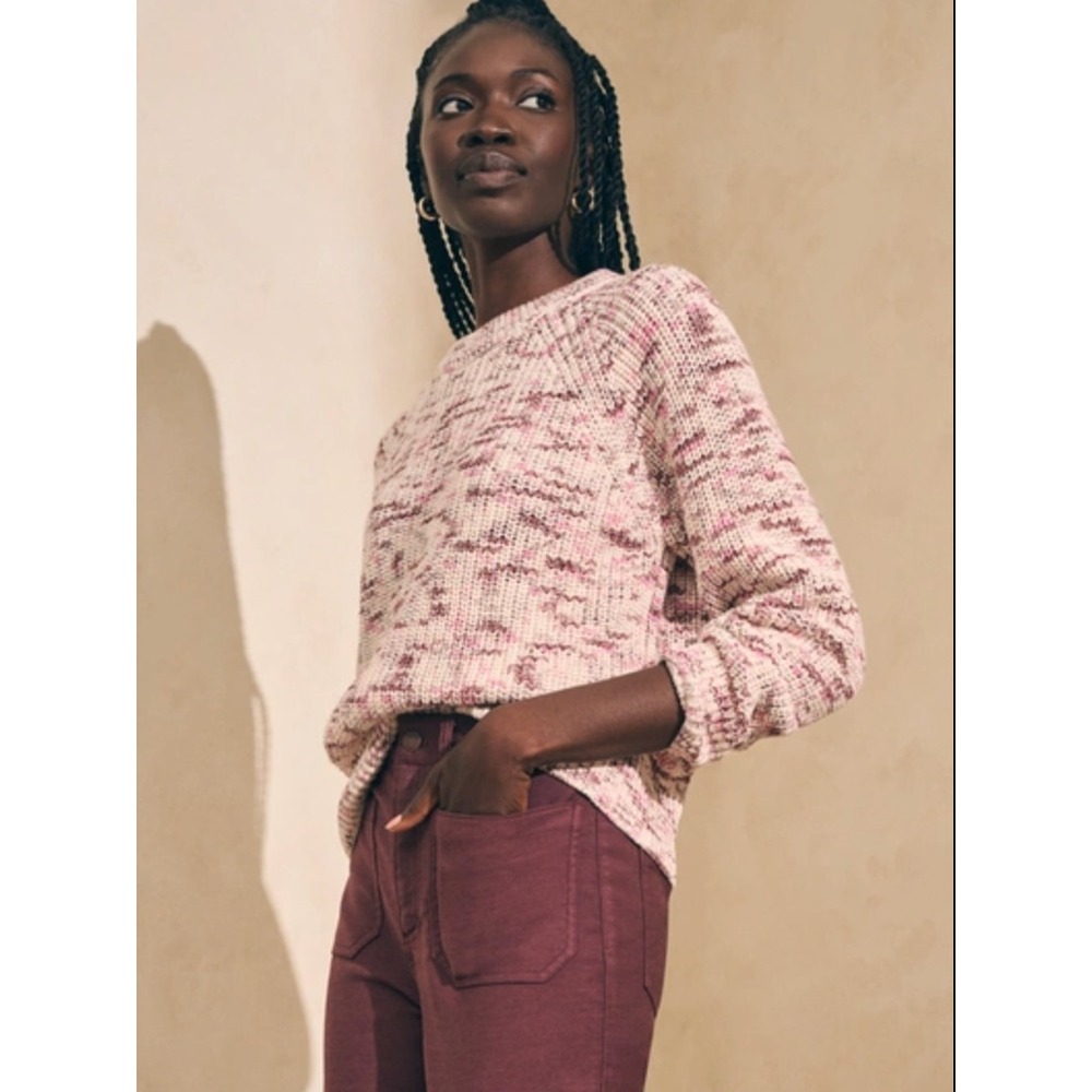 FAHERTY Painters Crew Sweater Painted Rose Womnes XS